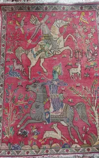 قالیچه طرح شکارگاه