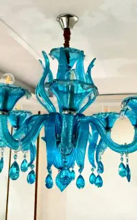 سه عدد لوستر طرح مورانو ایتالیا