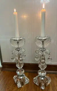 ست دوتایی شمعدان کریستال