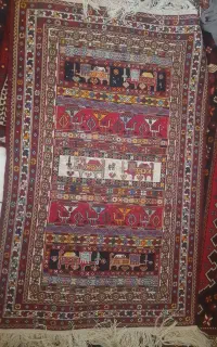 گیلم دست بافت شریکی پیچ و سوزن دوزی سیرجان