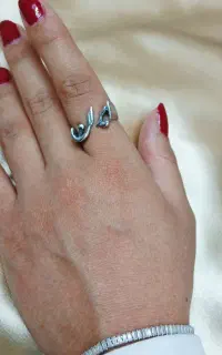 انگشتر زیبای ایران نقره ای رنگ