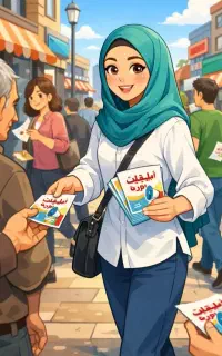تراکت پخش کن خانم یا اقا