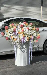 تاج گل باکس گل دسته گل