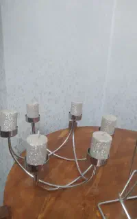 شمعدان استیل اصل آبکاری باشمع