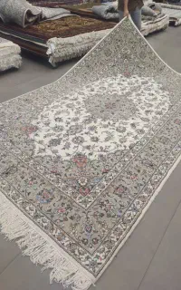 فرش دستباف (بساک) جفت۶متری یزد۸۴۰ تن اعلا۹۰درصدجفت