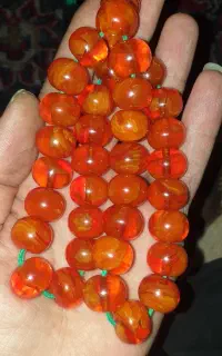 تسبیح کهربا درشت دانه