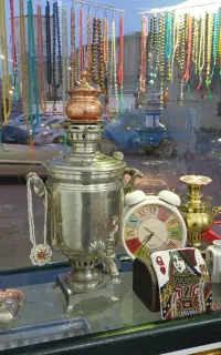 سماور زغالی روس  قدیمی و دکوری و