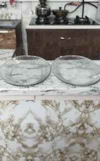 دو عدد دیس شیشه ای برنج خوری بزرگ نوعه نو