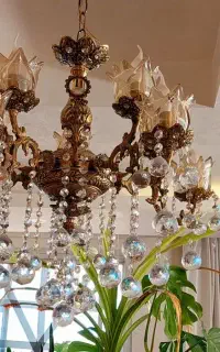 لوستر ۵ شاخه ۱۰ شعله برنجی