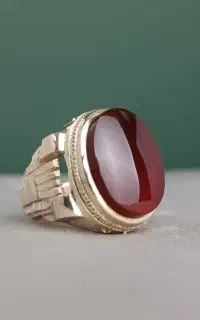 انگشتر عقیق کرزی یمنی کد 2072