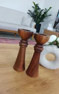 جا شمعی چوب گردو