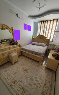 تخت دو نفره به همراه کفی تخت خواب فلزی همراه با جک