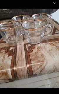 استکان دورطلایی خارجی ۱۲ عدد
