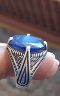 نگین سرمه‌ای نقره