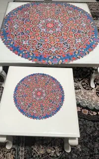 میز جلو مبلی با چوب نراد با دو تا عسلی