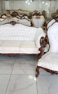 مبل کلاسیک تمام چوبراش بالسمه کاری زیبامبلمان عزتی