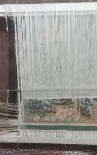 تابلو فرش ان یکاد، همراه با دار، نخ، نقشه، ابزار