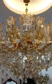 لوستر کریستال برنجی