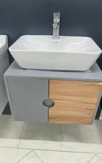 روشویی کابینتی طوسی بامبو