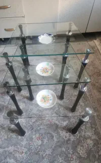 میزعسلی شیشه ای