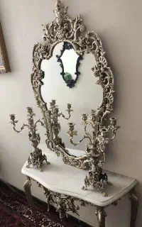آیینه شمدان برنز سفید