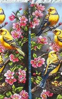 تابلو باغ قناری کد 45 دستبافت و برجسته