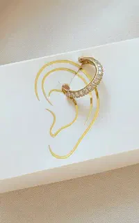 پرسینگ گوش حلقه ای قفلی با روکش طلا و نگین زیرکنیا