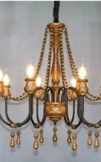 لوستر چوبی ۸ شاخه