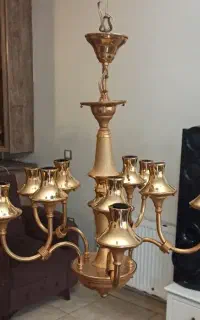 لوستر پنج شاخه طلا کوب