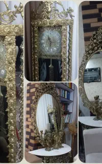 ساعت ایستاده و آینه وشمعدان نو نو