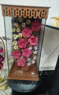 باکس گل خشک دکوری با قاب چوبی