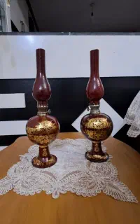 2 عدد چراغ سفالی کار دست صنایع دستی