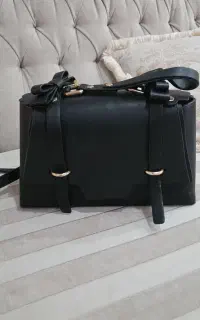 کیف چرم طبیعی مشکی زنانه