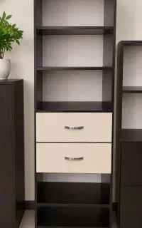 کتابخانه و شلف ایستاده دو کشو