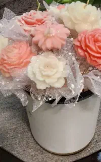سبد گل شمعی