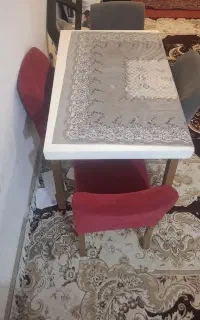 میز نهار خوری چهار نفره با چوب گردو
