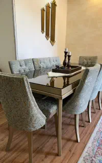 مبل ۸ نفره کامل بامیز جلو مبلی وعسلی وناهار خوری