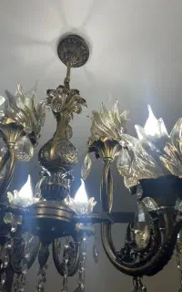 یک جفت لوستر ۹ شعله برنز زیبا و اصیل