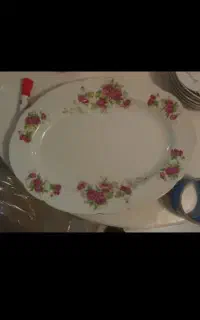 تعدادی ظرف گل  سرخی و گل ابی
