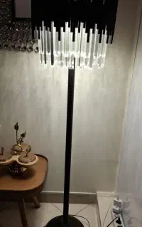 آباژور ایستاده کریستالی LED فلزی رنگ کوره ای