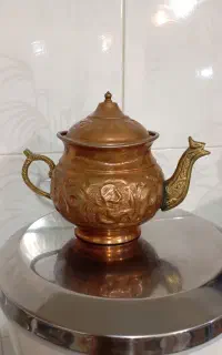 قوری 4مسی قلم.قوری مسی قلم کاری