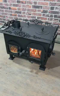 بخاری هیزمی ورق ۳ میل چوبی چوب سوز رنگ نسوزمدل۶۵۵