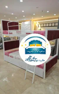 تخت خواب دو طبقه حاجی پور(تختخواب۲دونفره)تشک الوین