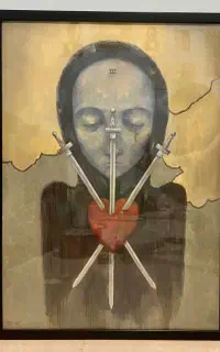 نقاشی سوررئال ابرنگ و مداد رنگی