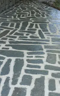 سنگ فرش ویلا باغ محوطه سازی کباب پز اتش کده