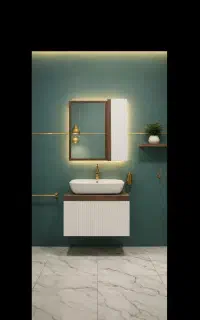 روشویی کابینتی کسری سفید پتینه