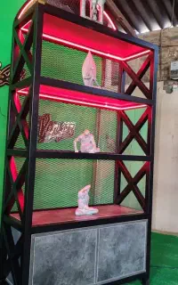 استند قفسه ترکیبی فلز و چوب