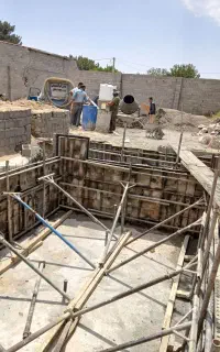 ساخت استخر.گاو صندق بتنی فنداسیون صفحه گذاری