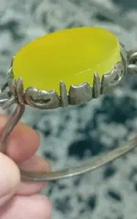 دستبند عقیق زرد نقره
