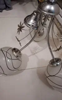 لوستر سه حبابه فلزی